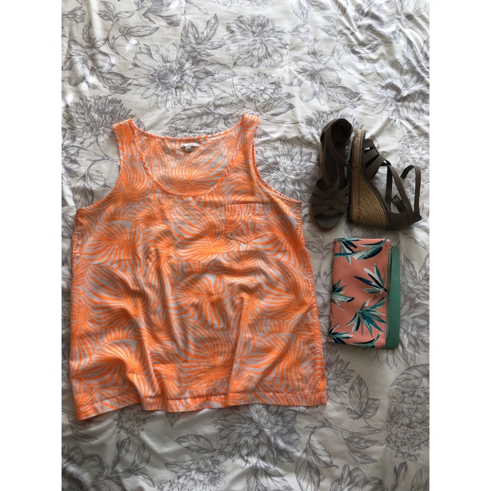 Orange and white Zebra pattern tank top